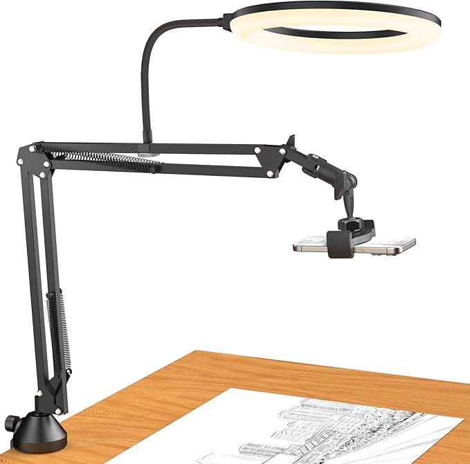TONOR Overhead Ring Light Kit, 10" Ringlight with Heayy Duty Boom Arm and Phone Holder, Adjustable Angle, Suitable for Video Recording, Live Stream, Drawing, Makeup Nail by TONOR