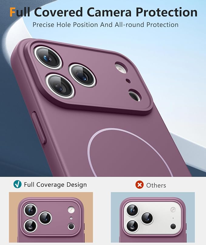 FNTCASE for iPhone 17 Pro Case, Fit for Magsafe, Screen Protector | Full Camera Protection, Integrated Silicone, 14FT Military Grade Drop Proof, Shockproof Protective Phone Cover, Full Purple - Image 4