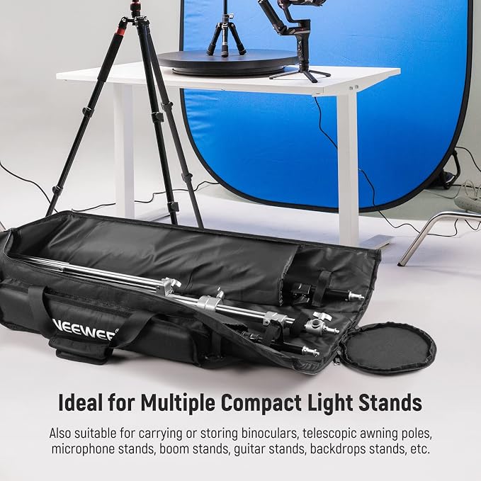 NEEWER 47"/1.2m Tripod Carrying Case, Heavy Duty Waterproof Nylon Bag with Handles & Shoulder Straps, Compact Case with Full Length Zippered Closure, External Pocket for Light Stand/Boom Stand/Tripod - Image 3