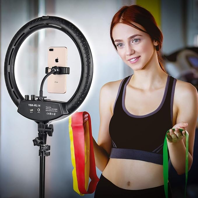 Ring Light with Tripod Stand, Yesker 14 Inch LED Ringlight Kit with Phone Holder Adjustable Color Temperature Circle Lighting, Led Photo Beauty Ring Lights for Camera for Vlog, Makeup, Video Shooting - Image 8