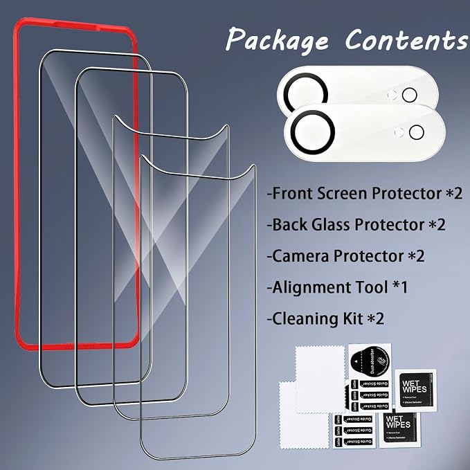 Front Screen and Back Protector for iPhone 17 Air + Camera Lens Protector | (2+2+2+1) 9H Hardness, Easy to Install with Alignment Tool, Anti-Fingerprint - Image 8