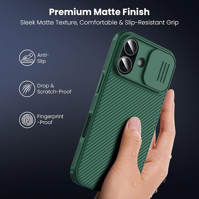 Nillkin for iPhone 17 Case with Slide Camera Cover & Thin Slim Fit | Shockproof Protective | Protector Privacy | Phone Case Camera Lens Protector, Green - Image 5