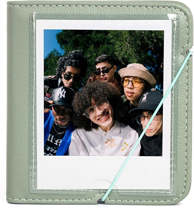 28 Pockets Wide Photo Album for Fujifilm Instax Wide 300 400, Polaroid 600 Film. (Cyan) by LEONULIY