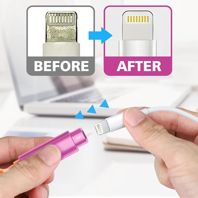 iPhone Cleaning Kit for Charging Port, Cleaner Kit for AirPod Phone, Pink | Multi-Tool, iPhone Cleaner, Repair Lightning Cable USB C Speaker Charger iPad Connector, Compact Portable, with Storage Case - Image 5