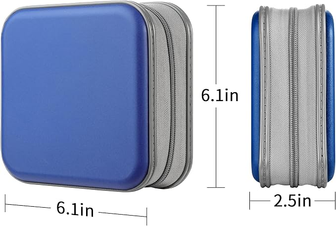 LIOVODE DVD Case, 48 Capacity Hard Plastic CD Case Holder for Car | DVD Storage, Hand Strap, Zipper Closure, Scratch-Resistant Sleeves, CD Storage for Music Blu-Ray Game Disc for Travel Office - Image 7