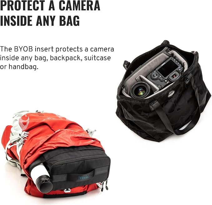 Tenba BYOB 10 Camera Insert - Turns any bag into a camera bag for DSLR and Mirrorless cameras and lenses – Blue (636-631) | Fits Mirrorless and DSLR with 2-4 Lenses, Interior 10 X 7.5 X 4 in, Removable Strap, Water-Repellent 300d - Image 3