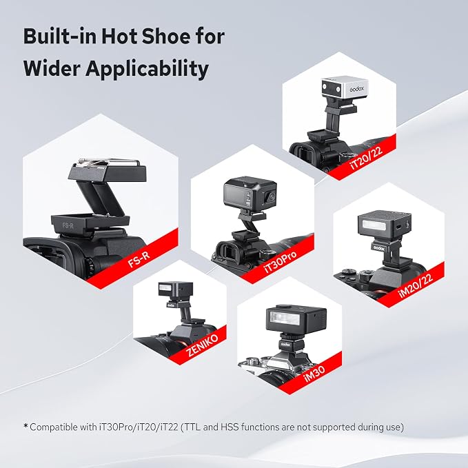 Godox FS-R Single Contact Folding Hot Shoe Riser, HotShoe Extender Mount Adapter Compatible with iM30, iM20, iM22 for Flexible Flash Positioning - Image 6