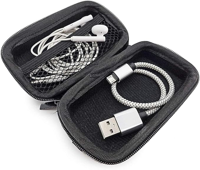 USB Flash Drive Case Bag, EVA Shockproof, Pressure Proof and Waterproof Hard Carrying Travel Case Bag for USB Cable, Earphones, Memory Cards, U Disk, Keys, Money - Black - Image 6