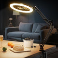 UBeesize 12’’ Overhead Ring Light for Desk with Phone Mount, LED Selfie Light with Adjustable Arm & Clamp, Dimmable Lighting for Video Recording, Zoom, Live Streaming, TikTok, YouTube by UBeesize