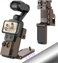 AMAZEAR Magnetic Mount Stand Compatible with DJI Osmo Pocket 4P/4/3/Xtra Muse, Pocket4 Accessories Adapter Clamp Magnet Suction Case Holder on Desktop/Vertical Surface, 180° Adjustable Handle, Brown by YourProPhotoGear
