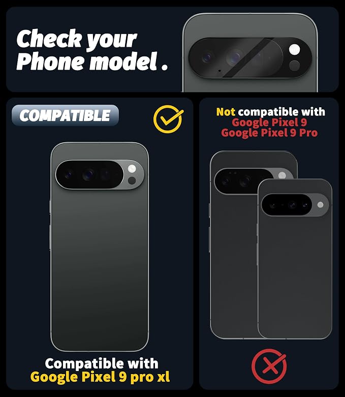 Orzero (5 Pack Camera Lens Protector for Google Pixel 9 Pro XL, Protector de Cámera Tempered Glass 9H Precise Camera Cutouts Anti-Scratch Does Not Affect Night Shots and Flash - Image 2