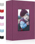 Small Photo Album 4x6,Linen Cover Slide-in Mini Photo Album Book Can Holds 100 4x6 Photos with 50 Black Sheets for Baby Family Pictures Artwork or Postcards Storage (Purple) by EJBLFEPremiumPhotoAlbums