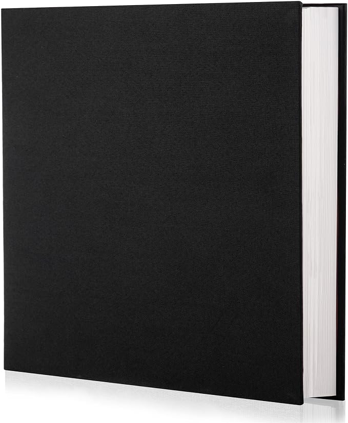 Photo Album Self Adhesive Scrapbook Album for 4×6 Pictures DIY Magnetic Linen Cover Album 30 Blank Pages for Family Wedding, Birthday, Christmas, Anniversary (Black) by HenPisen