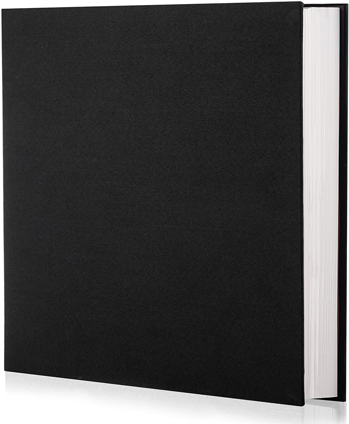 Black Photo Album Self Adhesive Scrapbook Album for 4×6 Photos/Pictures DIY Linen Cover Album 15 Sheets/30 Blank Pages for Family Wedding, Birthday, Christmas, Anniversary by HoneyTolly