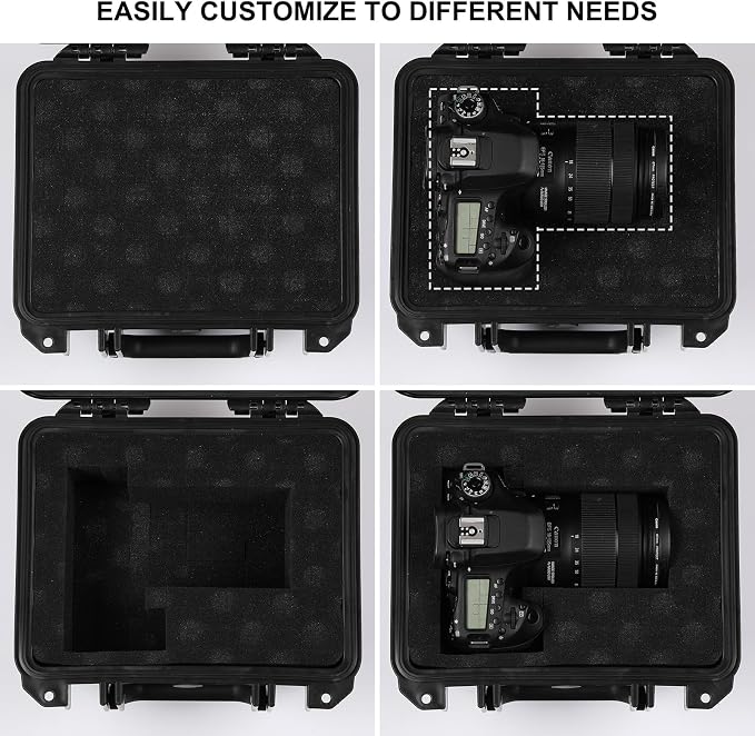 Mayouko Portable Tool Box with Shock- Proof Sponge, Water Proof Grade IP67, Waterproof Hard Case with Foam Insert, Handheld Gimbal Explosion-Proof Box, Waterproof Hard Case, 10.6 x 9.7 x 6.9 inch - Image 3