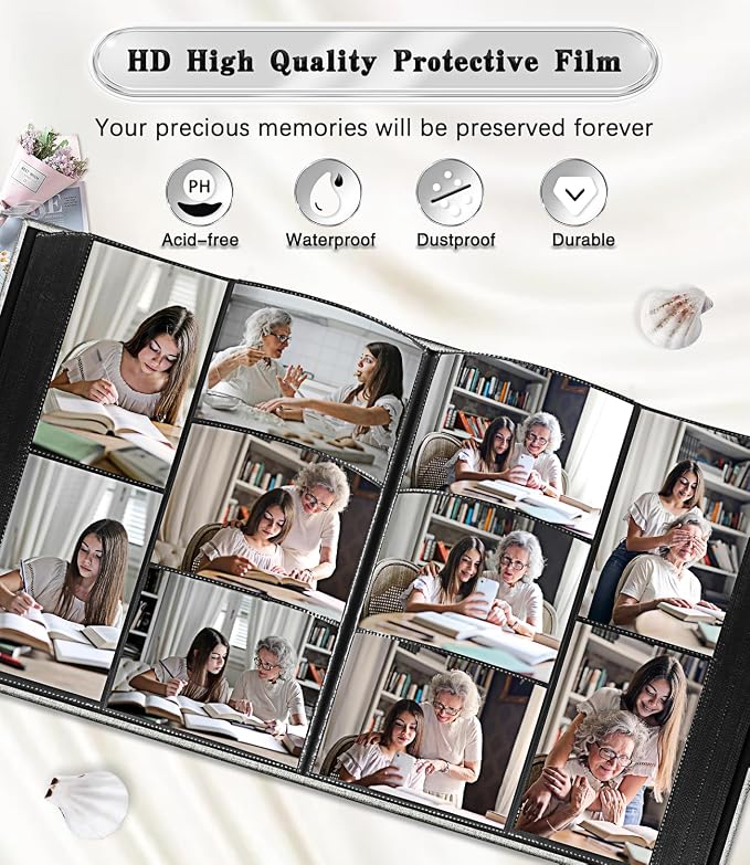 Ejblfe Photo Album 4x6,Linen Cover Slide-in Photo Album Book Can Holds 1000 4x6 Photos with 100 Black Sheets for Family,Wedding,Baby and Holiday Pictures (Gray) - Image 4