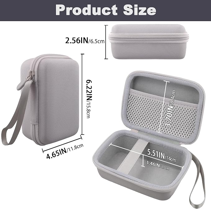 Hard Travel Case for Fujifilm Instax Mini Link+ & Link 3/2 Printer | Shockproof, With Handle, Hard Shell Exterior, Storage Compartment, Portable Carrying Box, Clay White Case - Image 7