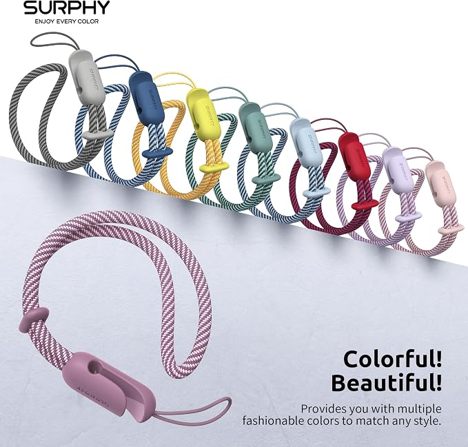 SURPHY 2 Pack Phone Lanyard, Phone Wrist Strap for Case, Camera Wrist Strap | Ultra-Light 2-Color Braided Phone Strap, Cellphone Charm Strap, Anti-Lost Wrist Lanyard for Women and Men, Lilac Purple Gray - Image 7