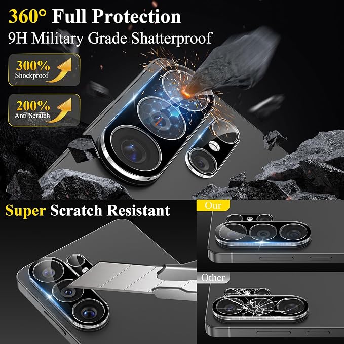 4 Pack for Samsung Galaxy S26 Ultra Camera Lens Screen Protector | 9H Tempered Glass Camera Lens Cover Decoration, Case Friendly, High Definition, Scratch-Resistant(Not for S25/S24) - Image 3