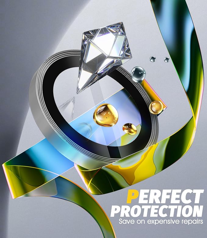 Orzero (3 Pack) Camera Lens Protector Compatible for iPhone Air 2025 / iPhone 17 Air, Protector de Cámera Individual 3D Alloy Metal Ring Glass Cover CD Pattern Case Friendly - Sliver - Image 6