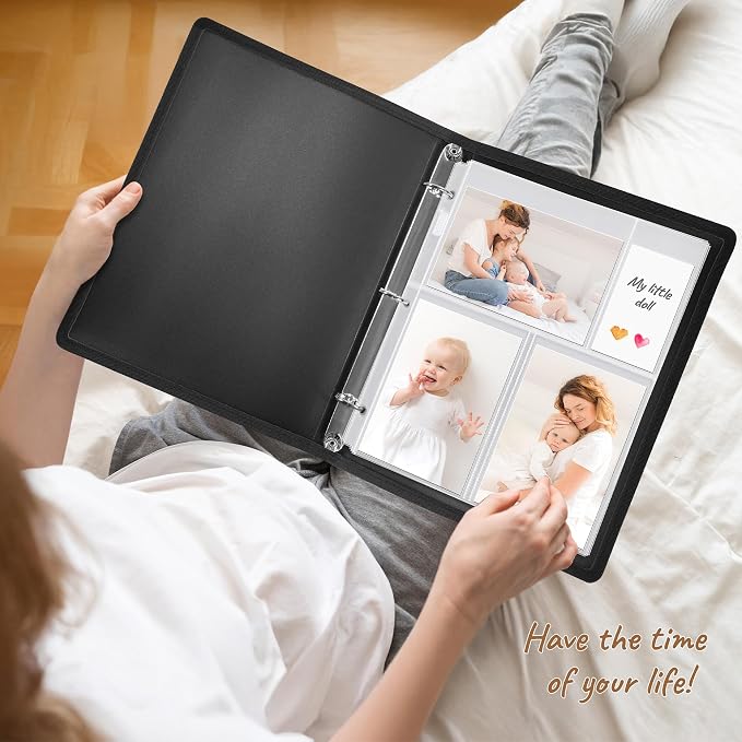 Dunwell Photo Sleeves for 3-Ring Binder, (4x6 Mixed Format, 25 Pack) for 150 Pictures, Each Photo Page Sheet Holds Six 4 x 6 Pictures or Postcards, Acid-Free Poly 4x6 Album Refill Pages - Image 8