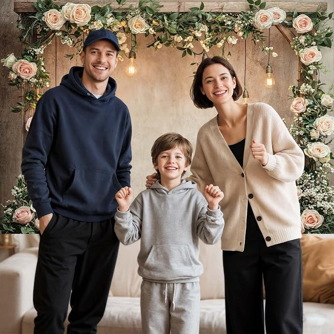 15x10ft Country Wedding Photography Backdrop Floral Rustic Roses Farmhouse Wooden Door Backdrop Pink Flower Birthday Baby Shower Wedding Bridal Party Banner Photo Booth Props Anniversary Background - Image 6