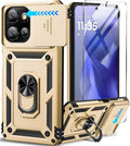 Taisairu for Motorola Moto G Power 2026/G Power 2025 Case with Screen Protector & Slide Camera Lens Cover, Built-in Ring Stand Cover for Moto G Power 2025/Moto G Power 2026 Case (Gold) by Taisairu