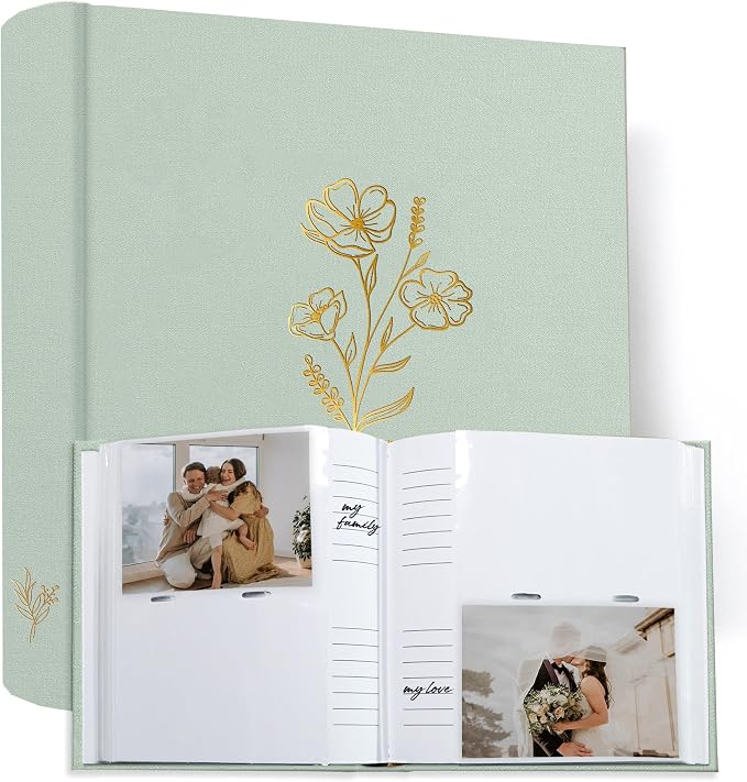 Holoary Photo Album 4x6 200 Photos, 200 Pockets 4”x6” Picture Album, Linen Fabric Cover Big Picture Book for Photos with Writing Area, 4x6 Photo Albums for Family Weddings Travel Memories(Sage) - Image 7
