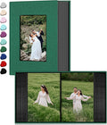 Ejblfe Photo Album 4x6,Linen Cover Slide-in Photo Album Book Can Holds 100 4x6 Photos with 50 Black Sheets for Family,Wedding,Baby and Holiday Pictures (Dark Green) by EJBLFEPremiumPhotoAlbums