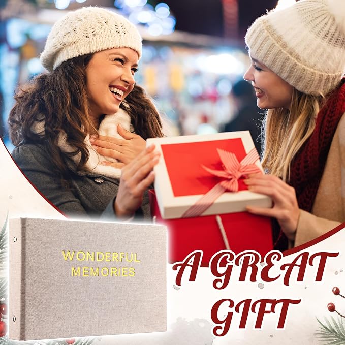 Spiareal Wonderful Memories Card Organizer Set Greeting Card Holder 6 x 8 Inches 100 Pages Stamping Binder Album Display Organization Storage for Memory Greeting Photo Gift - Image 6