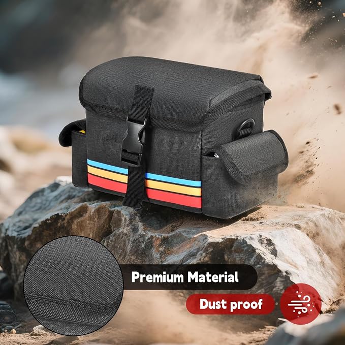 Camera Case Compatible with Polaroid Now, Now+ & OneStep+, Crossbody Bag | Custom-Fit Camera Bag for Polaroid Now 2nd/3rd Gen, With A Shoulder Strap And Organized Accessory Storage - Grey - Image 5