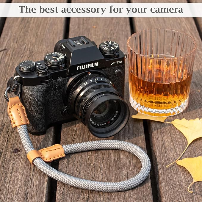 VOVMOEYA Rope Camera Wrist Strap,Camera Hand Strap Compatible with A6400 A6000 A7 IV,for Fujifilm X100V for Nikon Zf Z30 for Canon EOS R6 R7 R8 R10 Camera Wrist Straps for dslr - Grey - Image 3