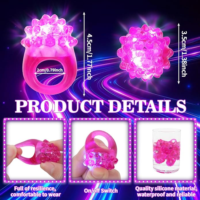 LACGO LED Flashing Finger Toys - Blinking Bumpy Finger Toys Finger Light Adult Novelty Favor Glow up Flashing Finger Gift for Easter Party Birthday Classroom Prizes - Image 2