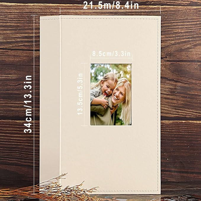 Ywlake Photo Album 4x6 300 Pockets, Leather Photo Albums Holds 300 Horizontal Only Pictures Beige - Image 4