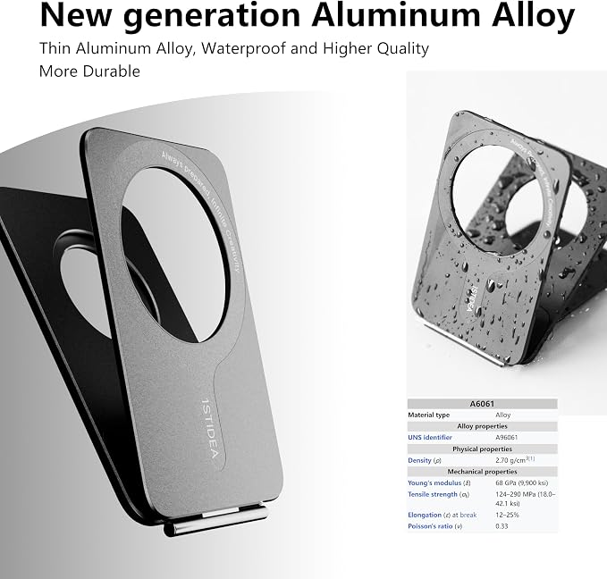 1ST IDEA for MagSafe Tripod Stand Ultra-Thin 0.23" | Aluminum Alloy Magnetic Tripod for iPhone, Flexible 20x Magnet Phone Stand Gift Accessories for Women Men for iPhone 17 16 15 14 13 12 Series - Image 5