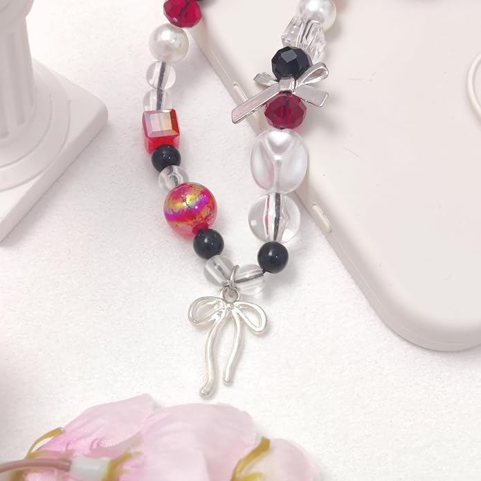 cioatu Phone Charms Cute Cherry Butterfly Cell Phone Lanyard Strap Wrist Strap for Bag Airpods Camera Pendants Decor - Image 6