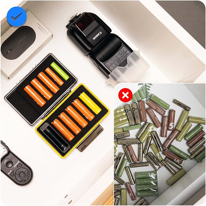 Detachable Battery Tester for AA and AAA Batteries,10 Slots Battery Case for 8 AA and 2 AAA Batteries, Water-Resistant and Shockproof, PC Shell Easy to Carry | 1 Battery Storage Case Organizer Box for 8 AA and 2 AAA Batteries, Water-Resistant and Shock... - Image 6