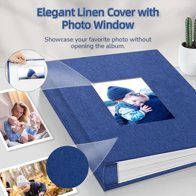 popotop Photo Album 4x6-600 Photos Photo Books with 600 Horizontal and Vertical Pockets,Linen Cover Albums for Family Wedding Anniversary Baby Vacation Pictures - Image 2