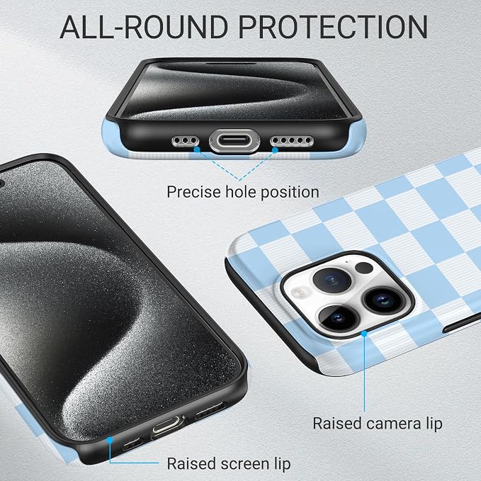 TPU Phone Case for iPhone 14 Pro Max, MagSafe Wireless Charging Compatible, Shockproof Slim Fit Protective Cover with Anti-Yellowing & Raised Camera Protection (Plaid 3, iPhone 14 Pro Max) - Image 3