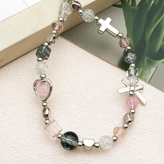 Beaded Camera Wrist Strap Cute Digital Camera Charm Lanyard Phone Chain Keychain Beaded Phone Lanyard Bag Charm - Image 4
