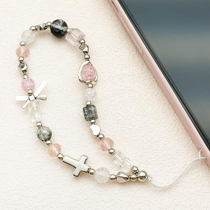 Beaded Camera Wrist Strap Cute Digital Camera Charm Lanyard Phone Chain Keychain Beaded Phone Lanyard Bag Charm - Image 9