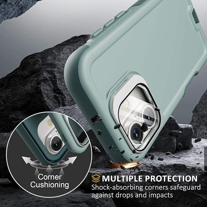 Follaroma Magnetic for iPhone 17 Case with Camera Cover Stand, Green, 6.3" | Built-in Glass Camera Cover Stand,Compatible with MagSafe,Heavy Duty Shockproof Protective,Military-Grade Anti-DropDual Case - Image 5