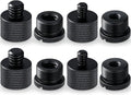 8pcs Mic Stand Adapter Screw Thread Adapter for Microphone, Black | 5/8 Female to 3/8 Male, 3/8 Female to 5/8 Male, 5/8 to 1/4 and 1/4 to 5/8 Screw, Reliable Not Easy to Fade Rust or Corrupt by Moxweyeni