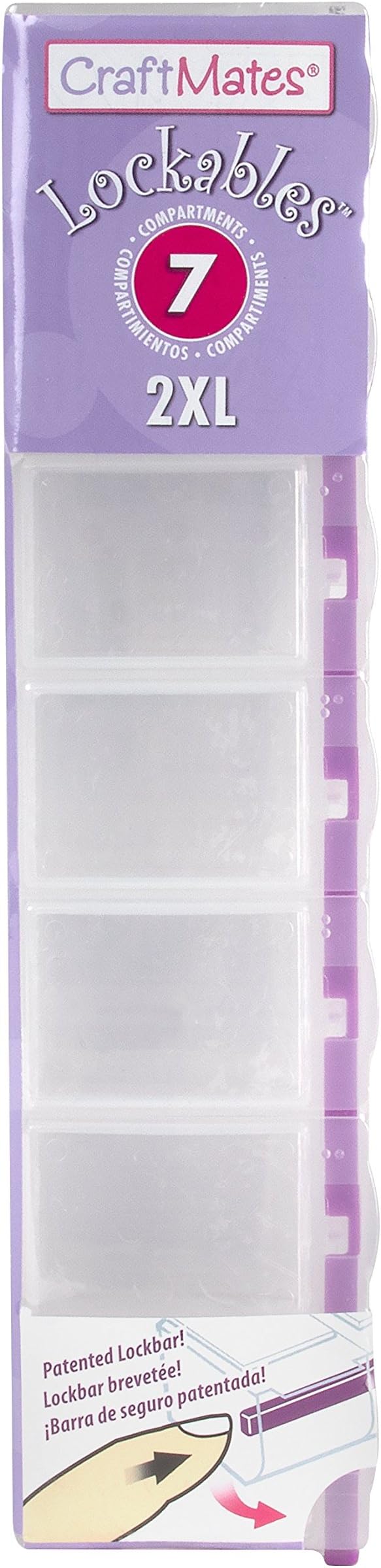 Craft Mates Bead Organizer, 7 Locking Compartments, Plastic Storage (2XL) | Clear Plastic Storage for Buttons, Pins, Jewelry, Diamond Art & Craft Supplies, Large Portable Organizer for Crafters - Image 3