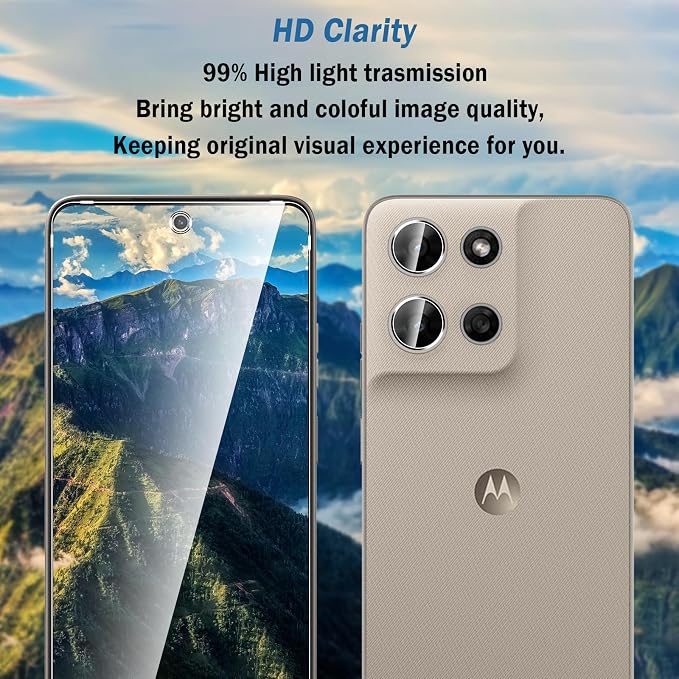 2+2 Pack for Moto G Power 2026 Screen Protector with Camera Lens Protector,Full Coverage 9H Tempered Glass Film,HD Clear Scratch Resistant,Bubble-Free for Moto G Power 5G 2026 Screen Protector - Image 6