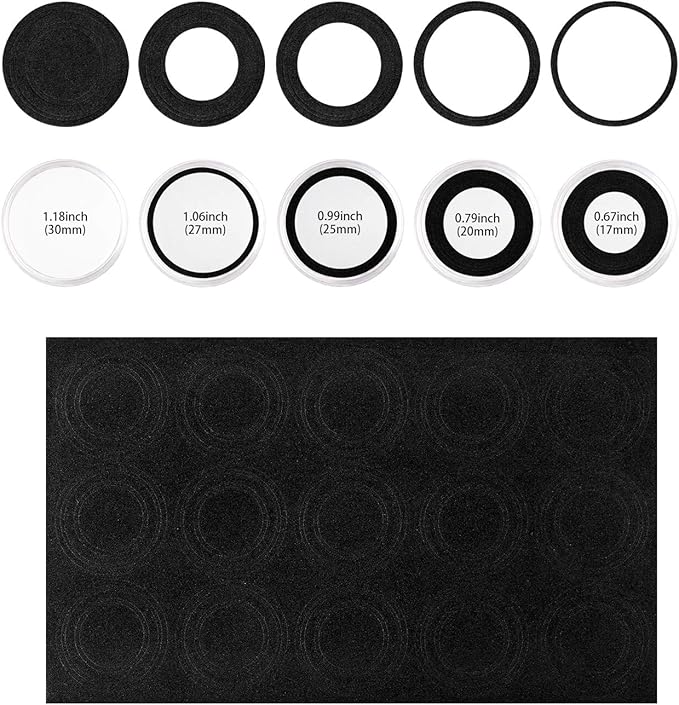 SPLF 100 Pieces 30mm Coin Capsules and 5 Sizes (17/20/25/27/30mm) Protect Gasket Coin Holder Case with Plastic Storage Organizer Box for Collection Supplies - Image 2