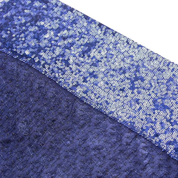 SquarePie 7x7ft Navy Blue Sequin Backdrop, High Density Non-Transparent Glitter Curtain for Photography, Birthday, Wedding Party Decorations, Thick Solid Background with 4" Rod Pocket, 1 Panel - Image 7