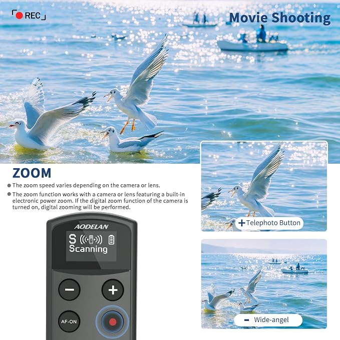 for Sony Camera Rechargeable Shutter Release Wireless Remote Control | Compatible with Sony ZV-E10,ZV-1F,ZV-1,A6400,A6700,A7C,A7III,A9,A9 II,DSC-RX0 II,Replace RMT-P1BT(Black) - Image 4