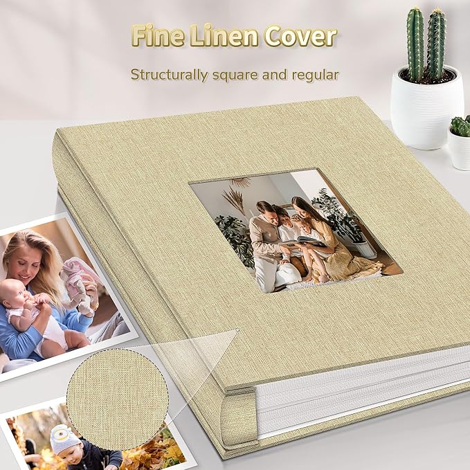 Artfeel Photo Album 4x6 with 600 Pockets,Slip-in Picture Albums,Linen Cover Memory Book with Front Window,White Page Vertical Photo Book for Wedding,Family,Anniversare,Baby,Vacation - Image 6