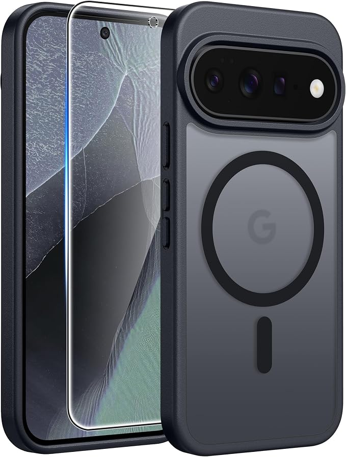 FNTCASE for Google Pixel 11 Pro Case / Pixel 11 Case, with Screen Protector | Fit for Magsafe, Translucent Matte, 14FT Military Grade Drop Protection, Shockproof Protective Phone Cover, Black by FNTCASE